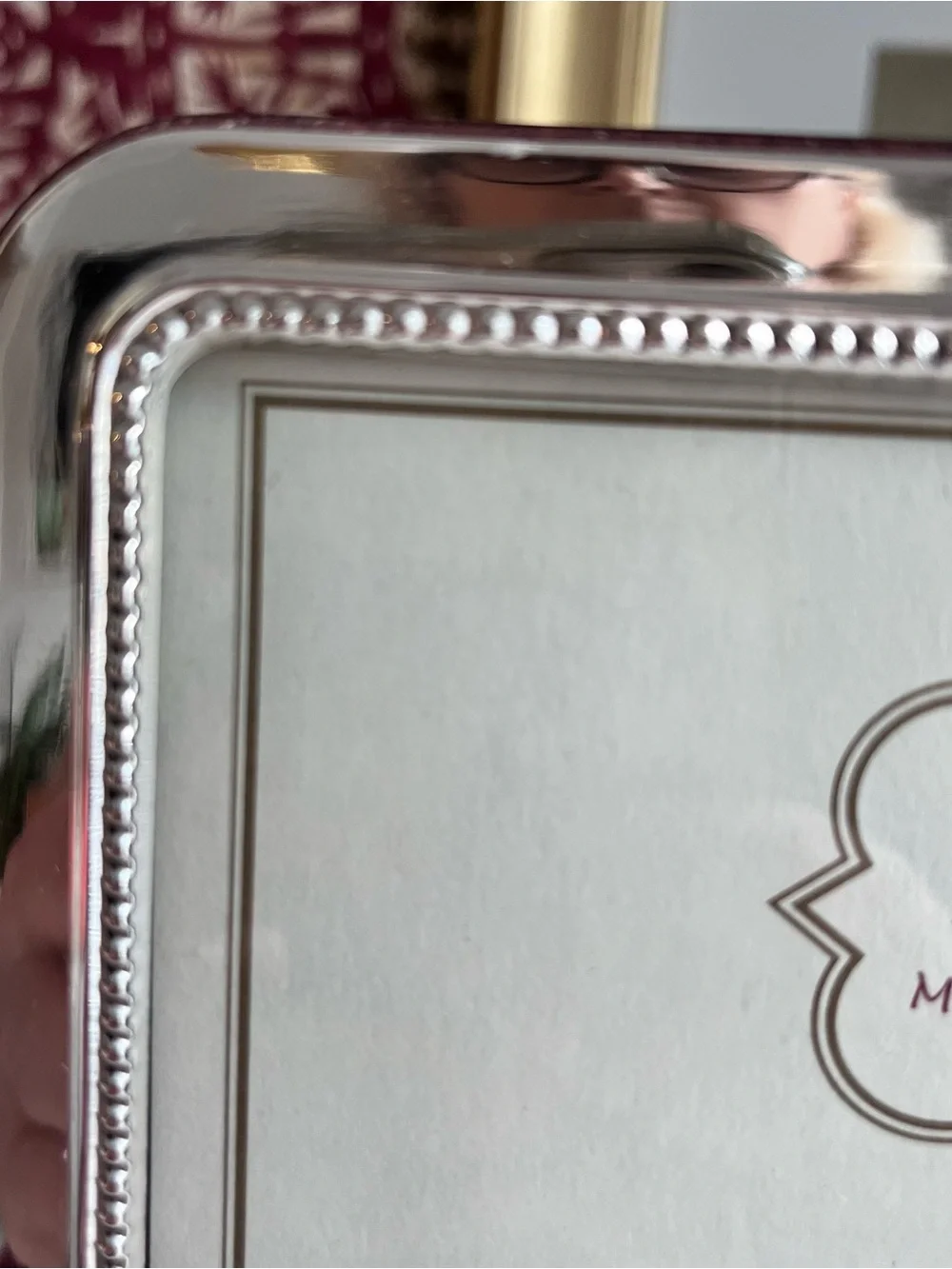 Eccolo Italy Sterling Silver 925 Photo Frame 5 x 7 Wood Back Round Edge
